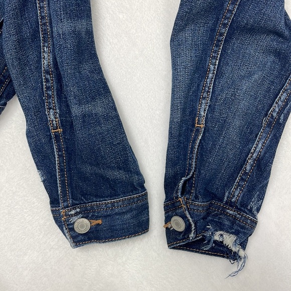 American Eagle Womens Distressed Denim Jean Jacket sz Small - Picture 7 of 10